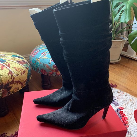 charles david suede pointy toe boots - Picture 1 of 2